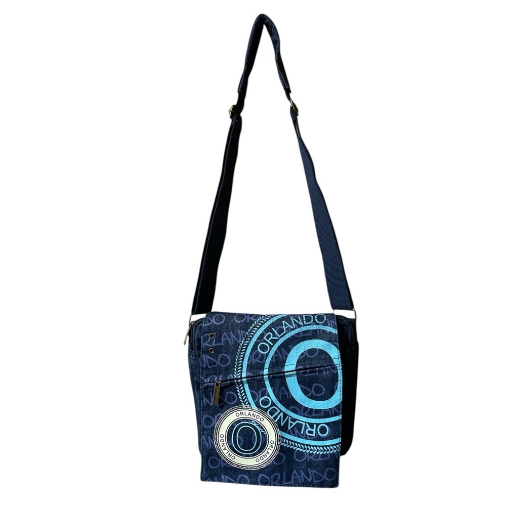 Robin Ruth Crossbody Bag Orlando Denim Canvas Adjustable Strap Souvenir Purse